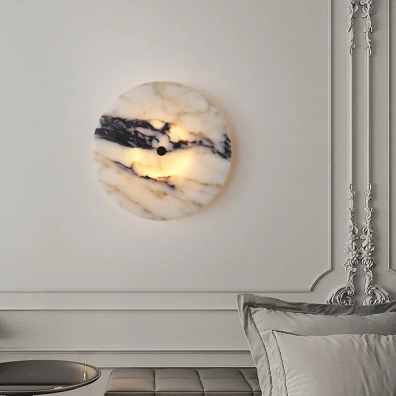 Applique Murale Ronde Pierre Naturelle Luxueuse Salon