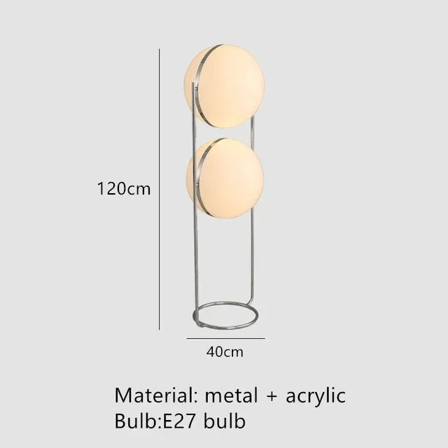 Lampadaire Boule Acrylique Chromé - Design Art Déco