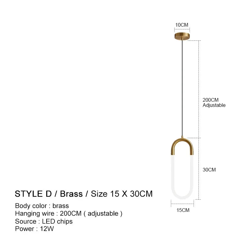 Suspension de Luxe Dorée - Style Nordique LED