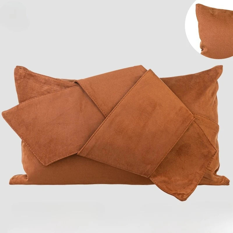 Housse de Coussin Cuir Orange Assemblage Waist