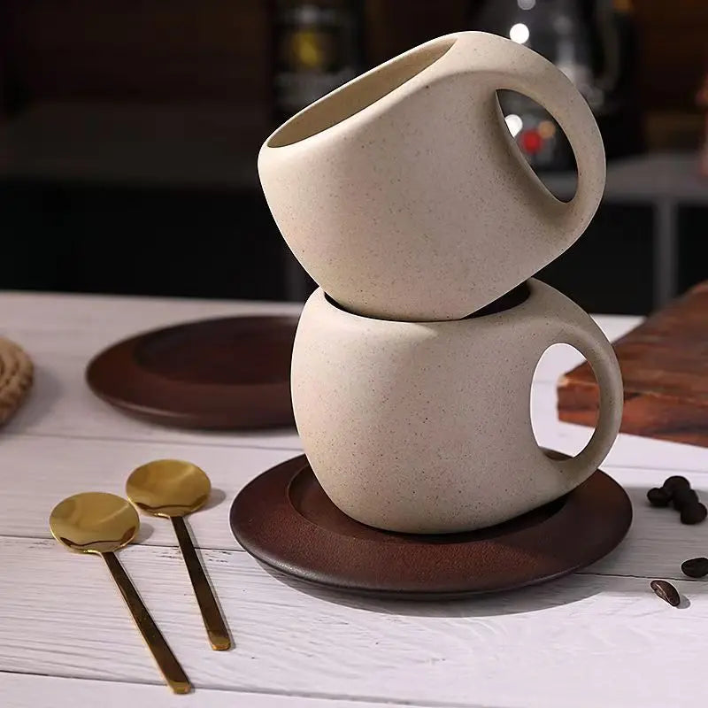 Ensemble Tasse et Assiette Vintage Style Café Américain 220ml
