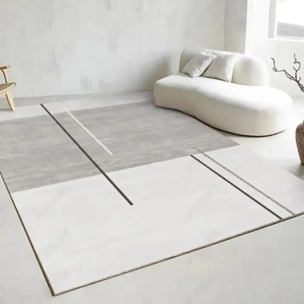 Tapis Flanelle Moderne Léger Luxe Antidérapant Lavable