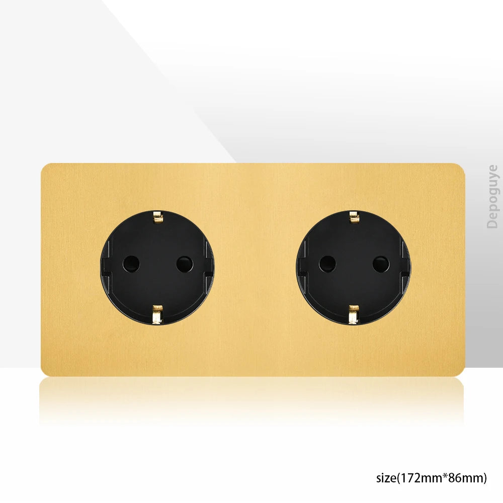 Interrupteur Mural Doré Style Vintage avec Prise USB-C