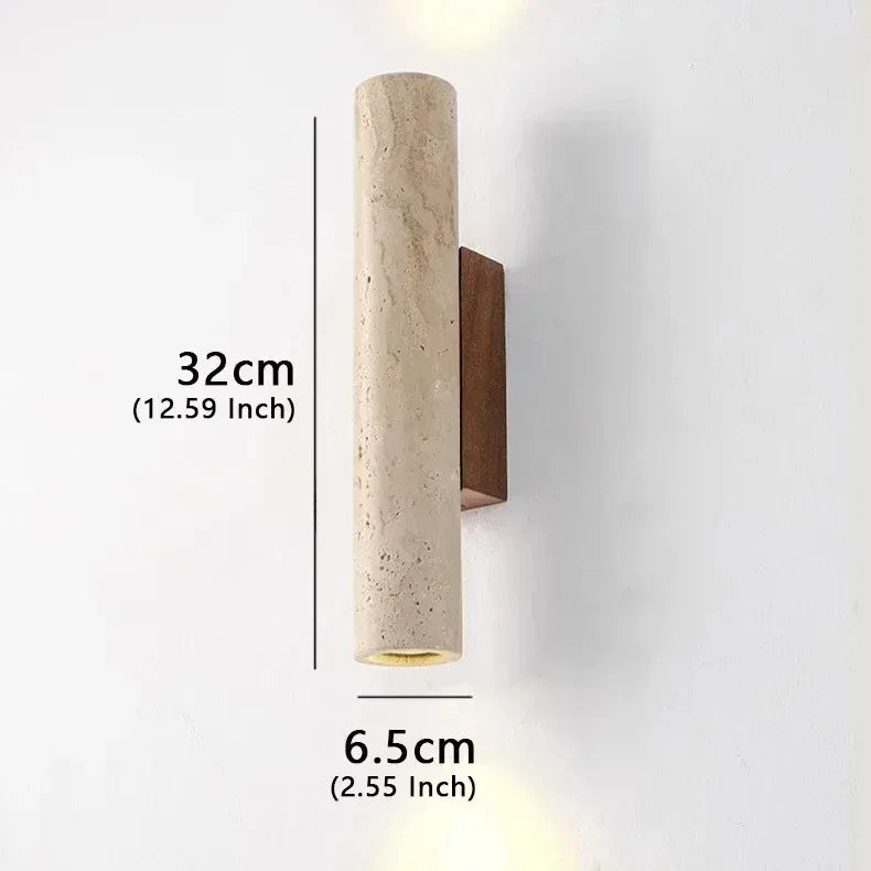 Applique Murale Marbre Jaune LED Style Wabi-Sabi Escalier