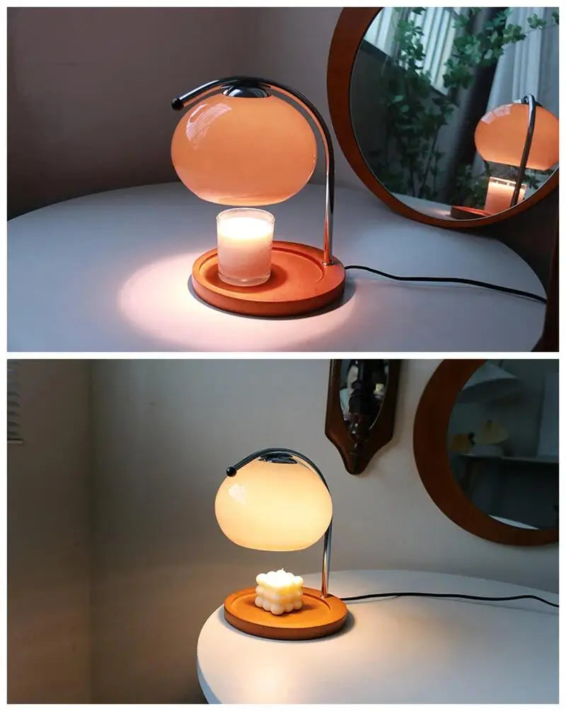 Lampe de Bureau Bougeoir en Verre Style Rétro