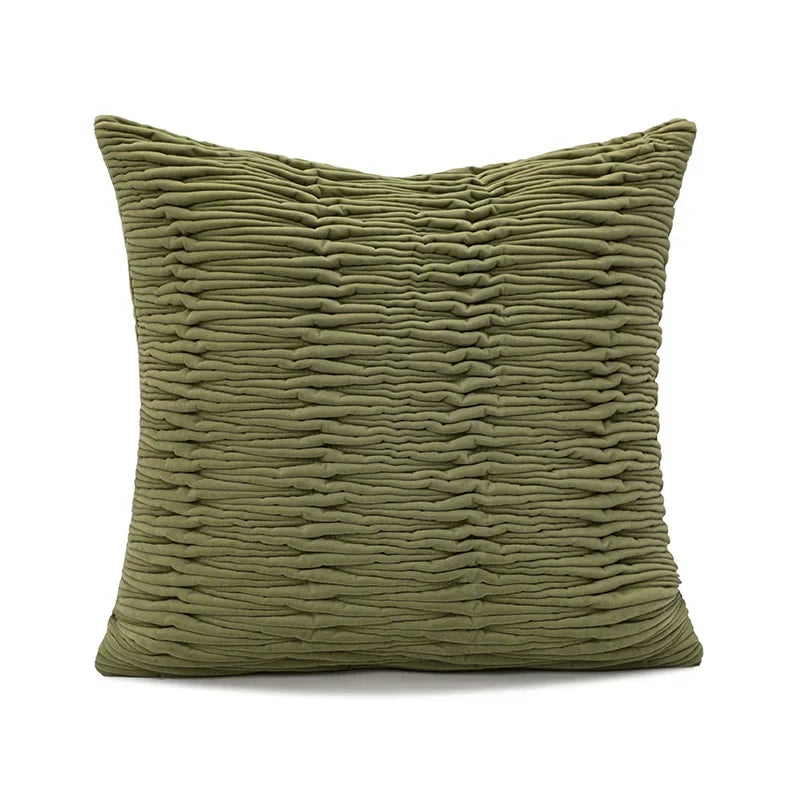 Housse de Coussin Ronde Vert Sauge - Style Minimaliste