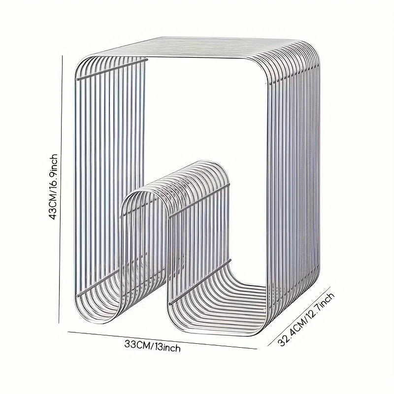 Table Basse en Métal Scandinave - Rangement Magazines