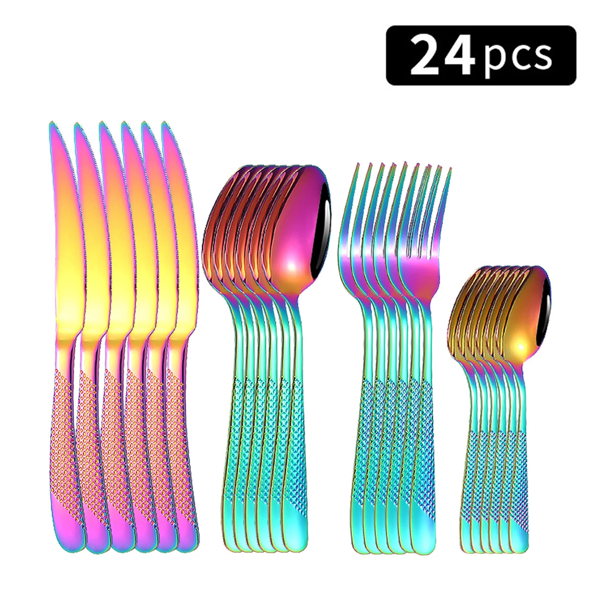 Ensemble Couverts à Steak Étoilé 24 Pièces Inox