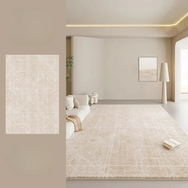 Tapis Crème Épais Lavable Grande Surface Peluche