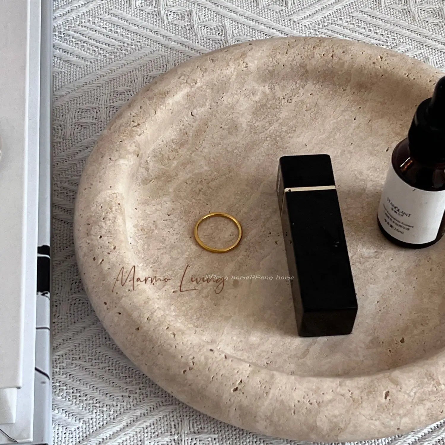 Plateau en Marbre Naturel Style Wabi-Sabi - Bijoux et Parfums
