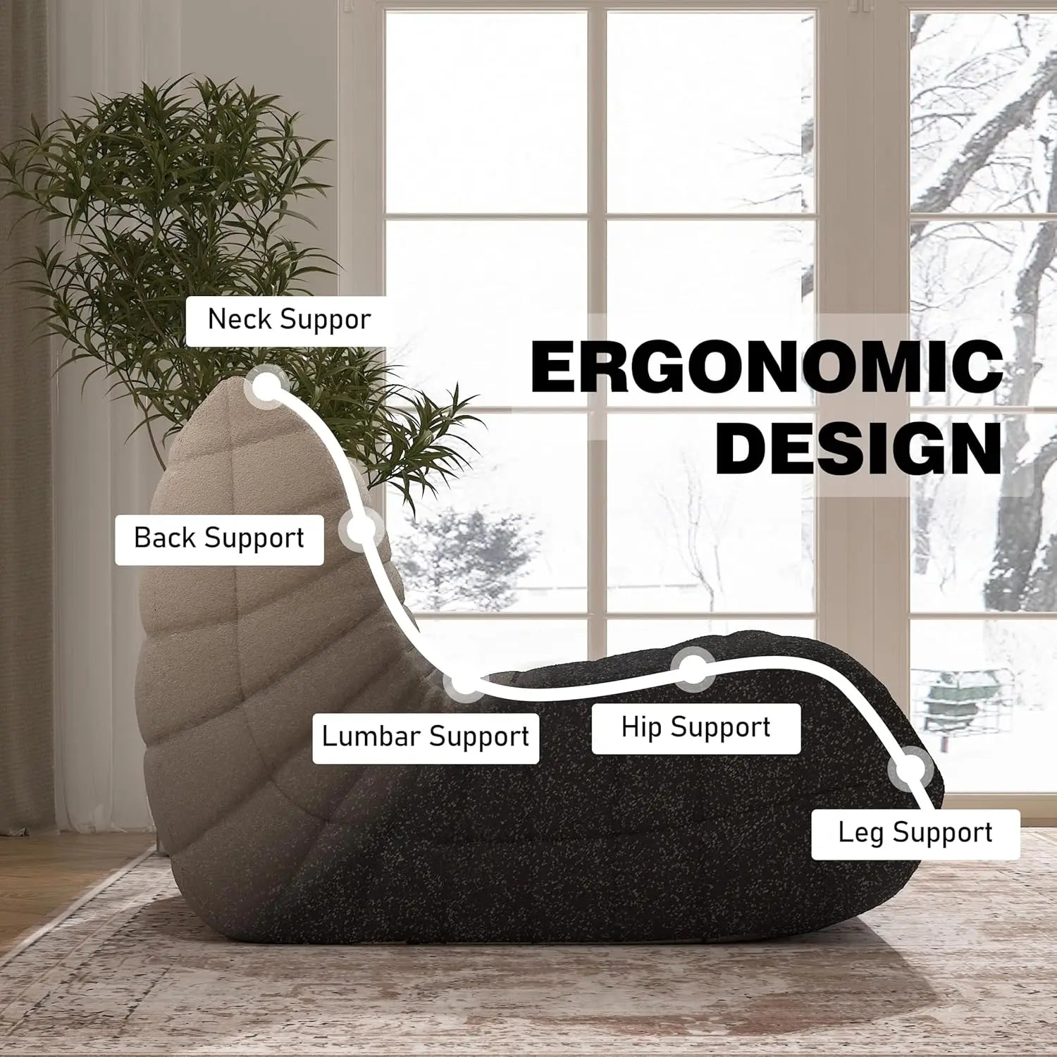 Fauteuil Paresseux Togo en Mousse à Mémoire de Forme
