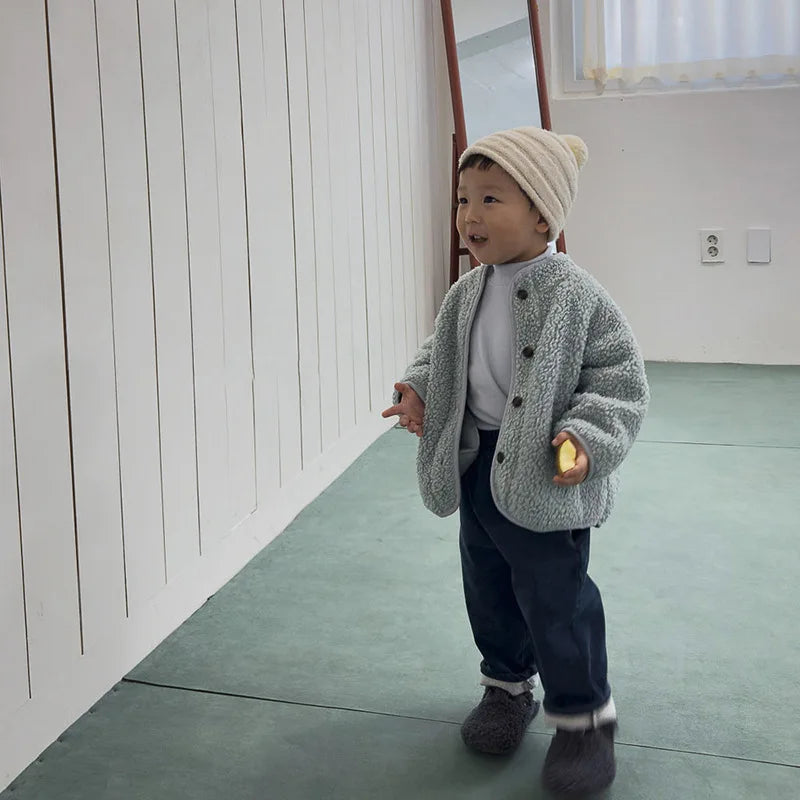 Manteau Enfant Matelassé Uni Style Coréen