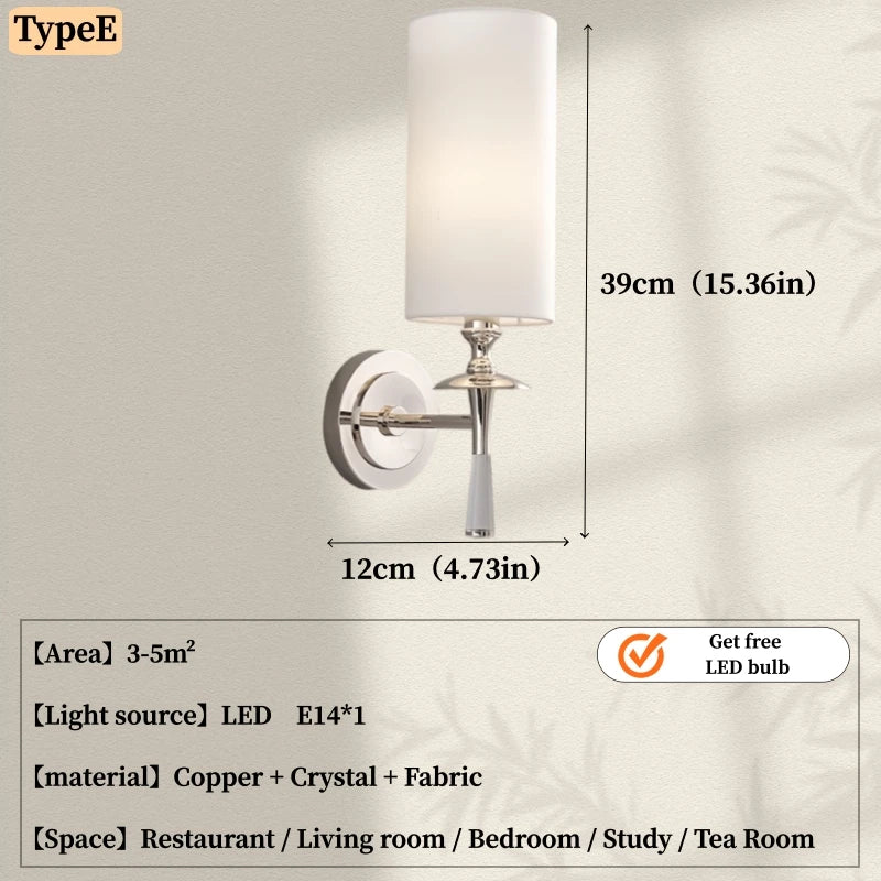 Applique Murale Cylindrique Haute Style Classique Chaleureux