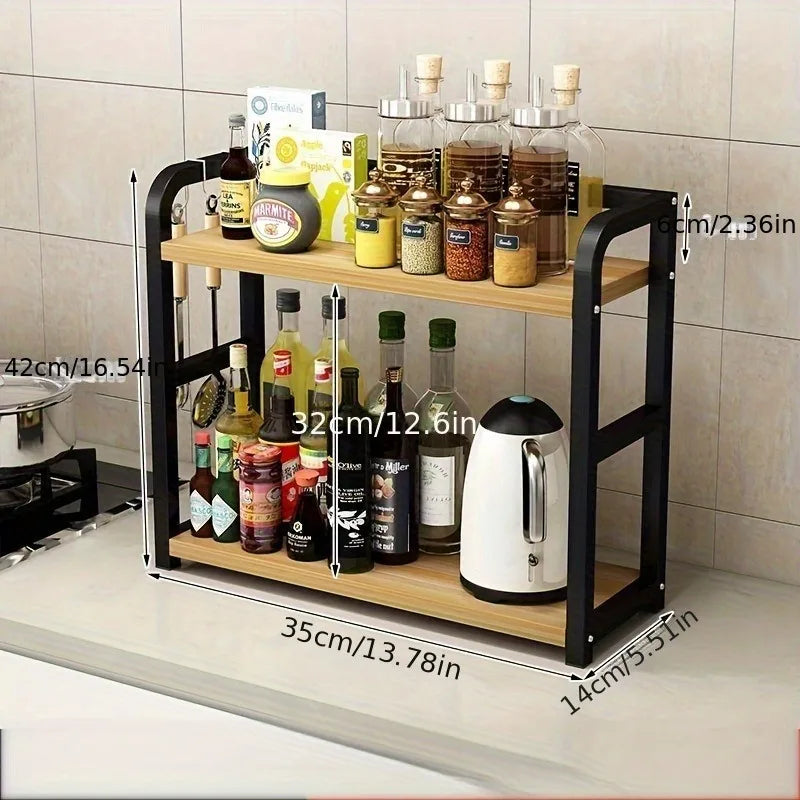 Étagère de Comptoir Métallique 2 Niveaux Gain de Place