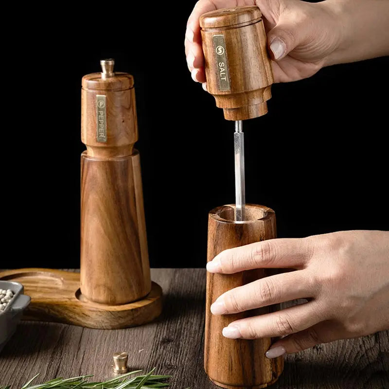 Ensemble Moulins à Poivre et Sel en Bois d'Acacia