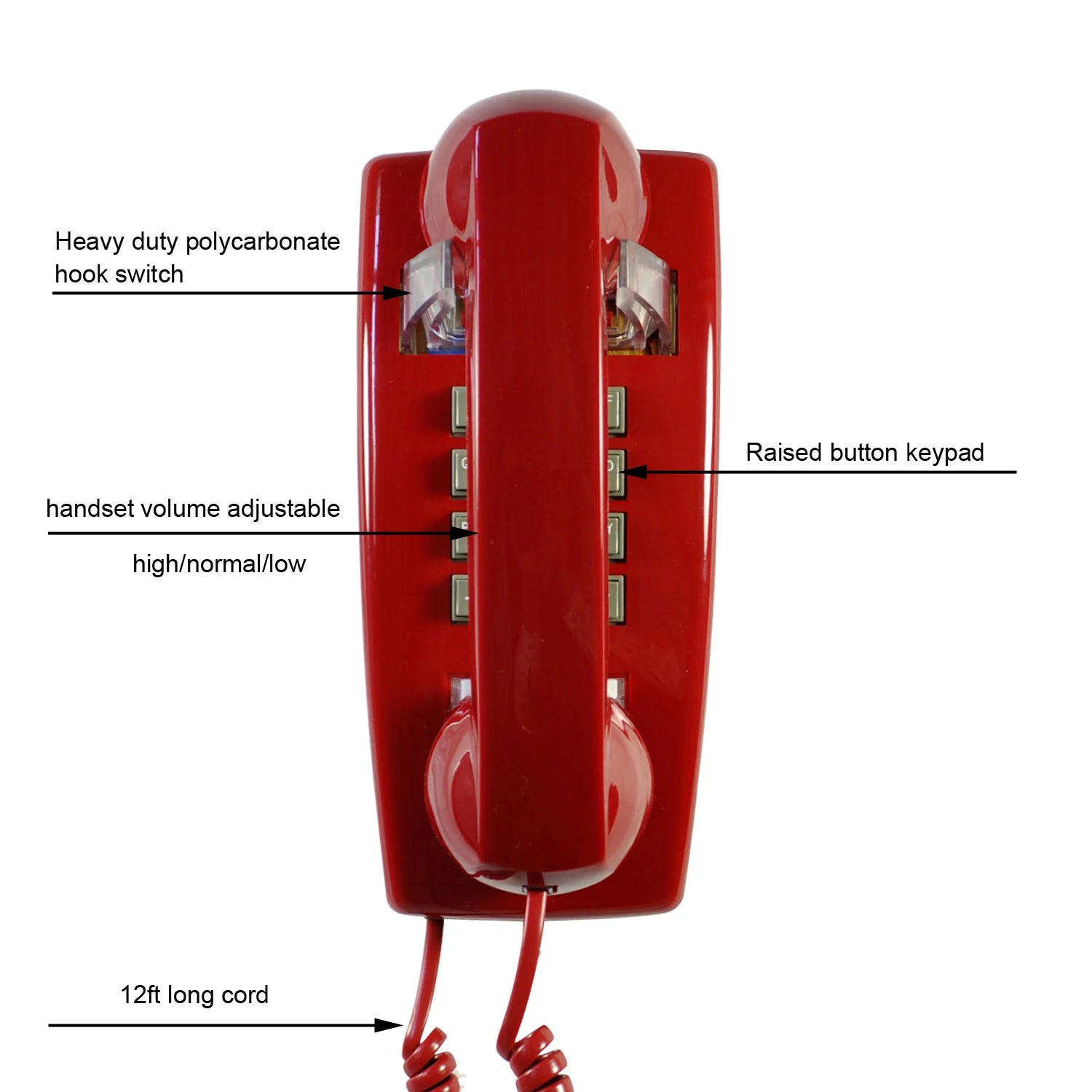 Retro Wall Phone – Corded Vintage Telephone