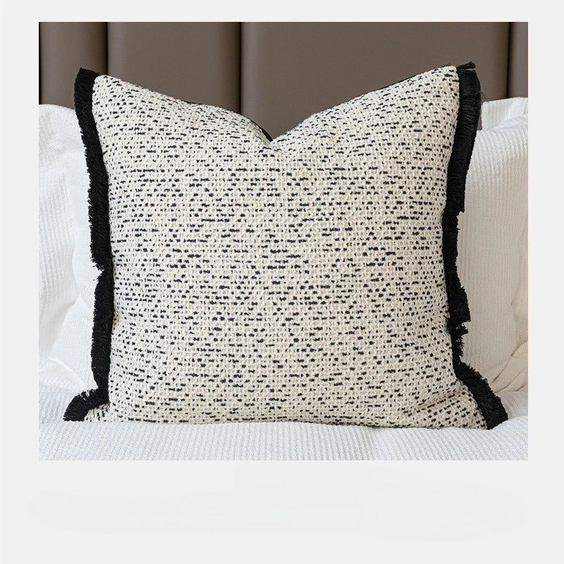 Housse de Coussin Lombaire Design Noir et Blanc Style Designer
