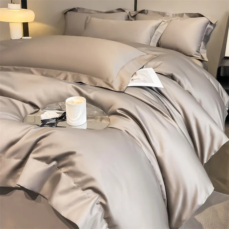 Parure de Lit Coton Égyptien 1000TC Ultra Douce 4 Pièces