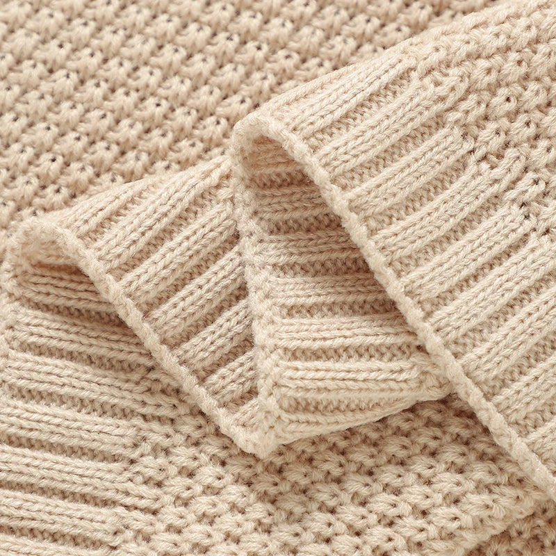 Couverture Bébé en Tricot Doux - Emmaillotage Confort