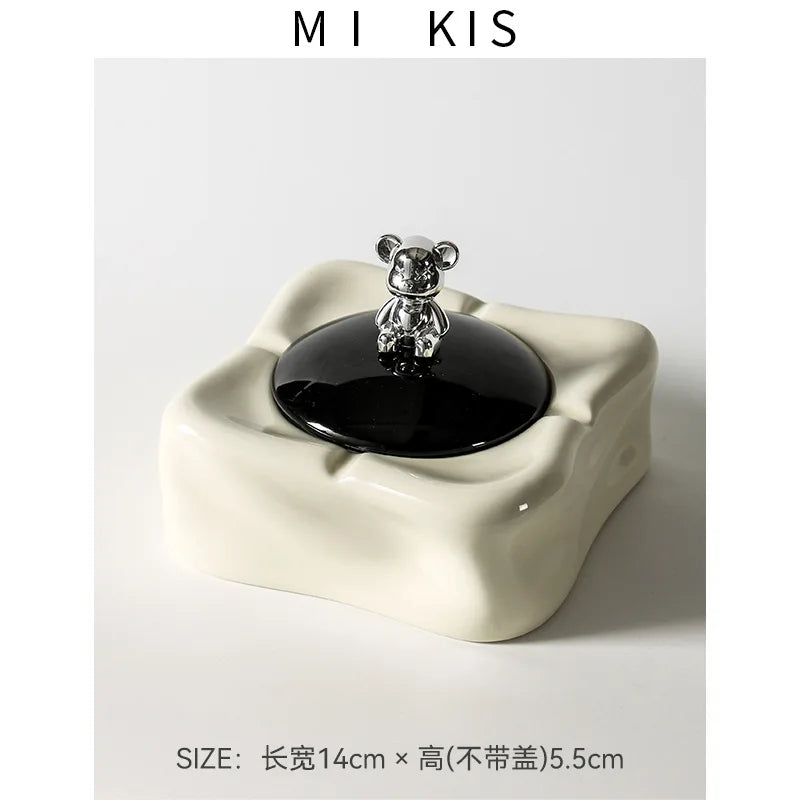 Ceramic Ashtray – Anti-Ash Design, Living Room Decor