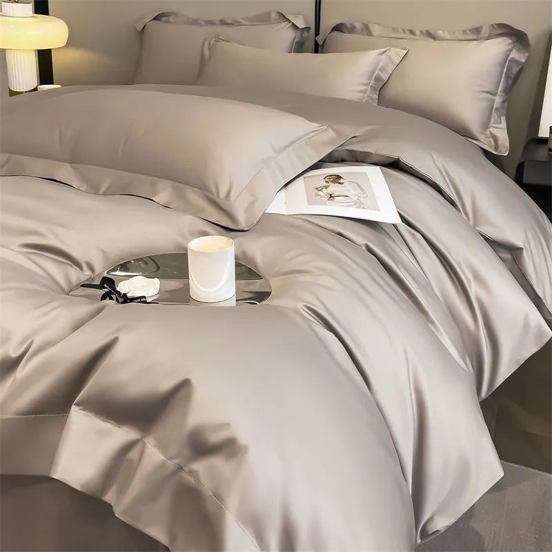 Parure de Lit Coton Égyptien 1000TC Ultra Douce 4 Pièces