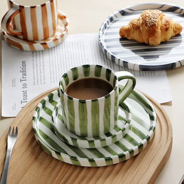 Tasse à Café Céramique Rayée 280ml