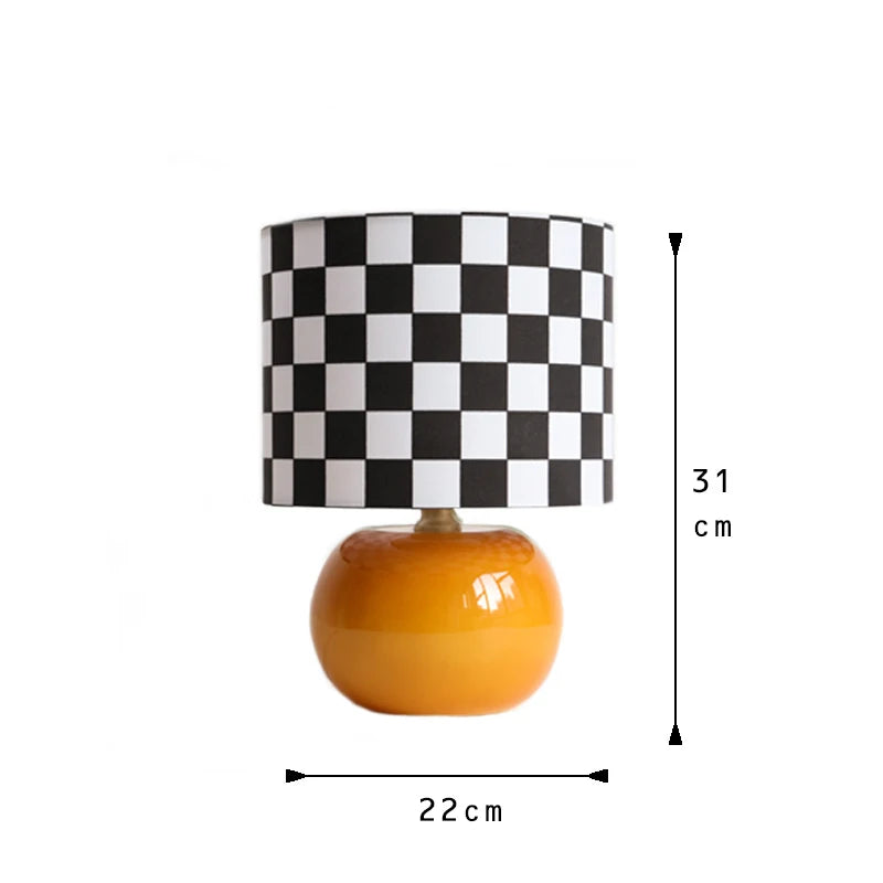Lampe de Table Nordique Damier - Céramique et LED