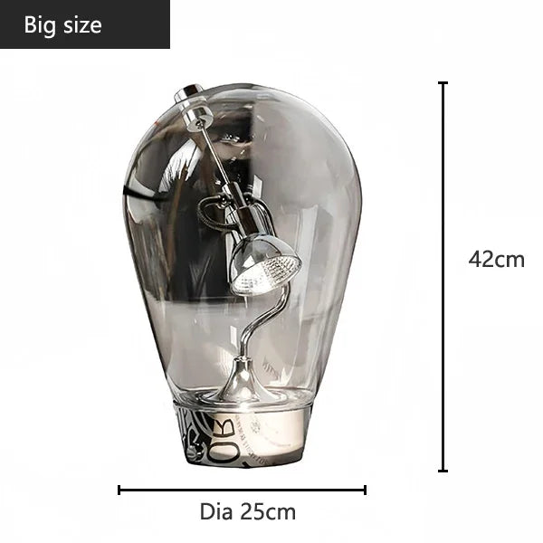 Lampe de Bureau Verre Italienne Vintage Rotative Dimmable