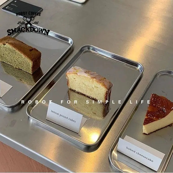 Stainless Steel Serving Tray – Rectangular Dessert Plate