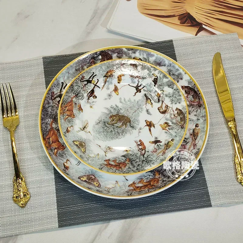 Service de Table Céramique Motif Jungle
