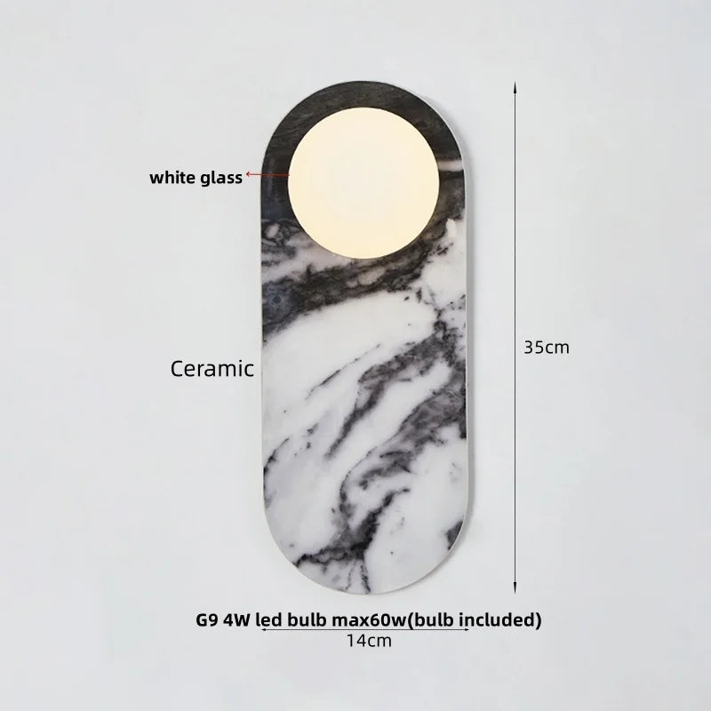 Applique Murale Céramique Blanche LED Style Wabi-Sabi