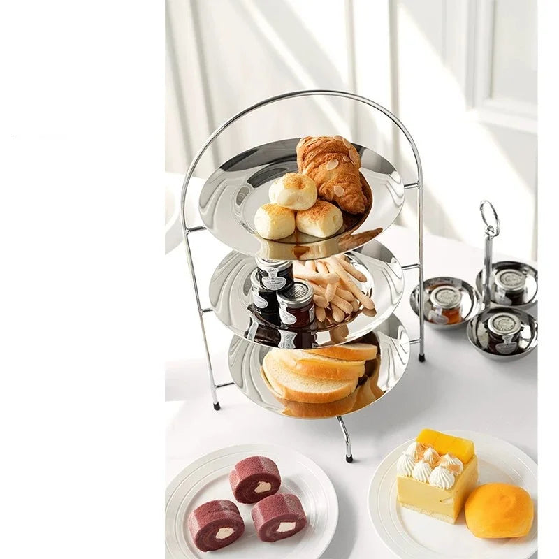 Three-Tier Cake Stand – Stainless Steel Dessert Display