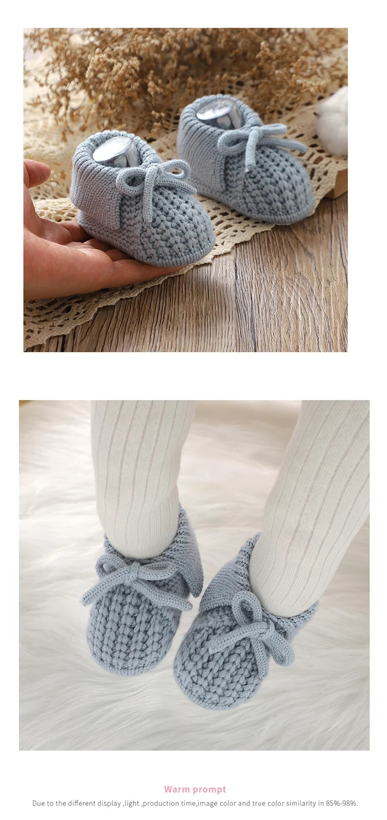 Chaussons Bébé Tricotés à Revers 0-18 Mois