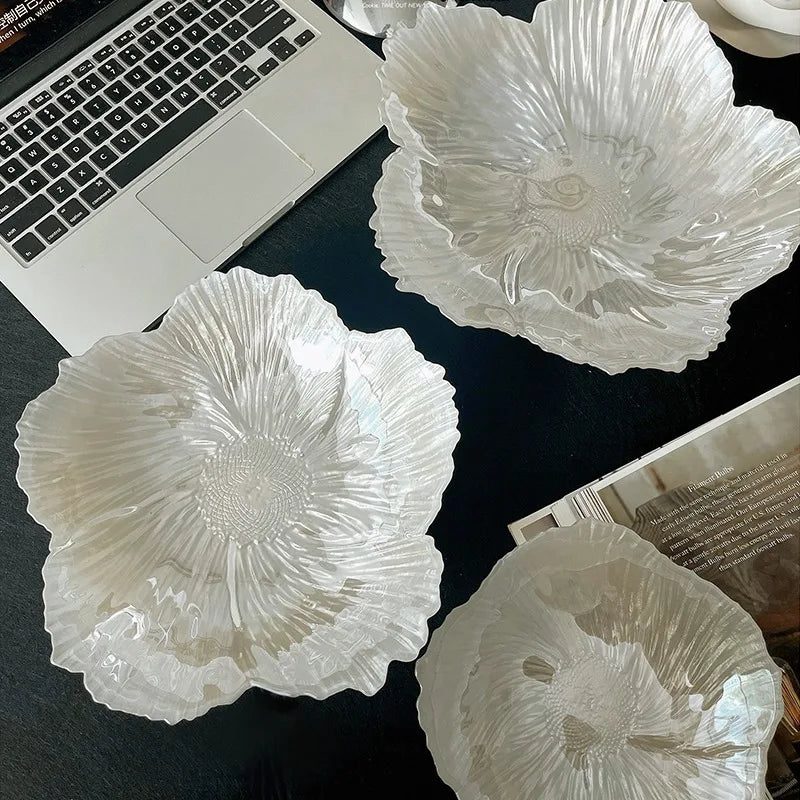 Plateau Fleur en Verre pour Bijoux et Collations