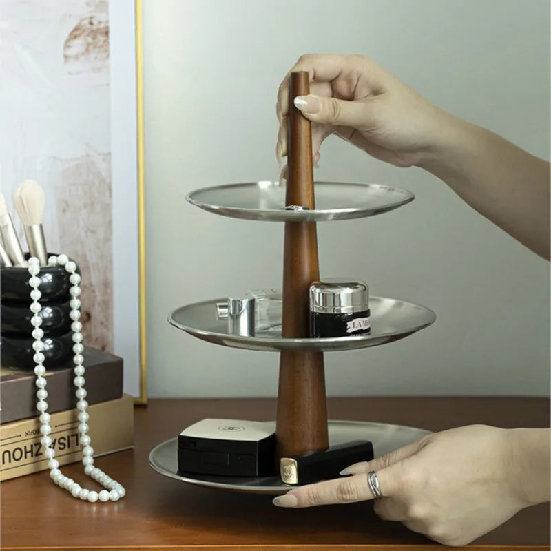 Matte Stainless Steel Cake Stand – Dessert & Snack Tray