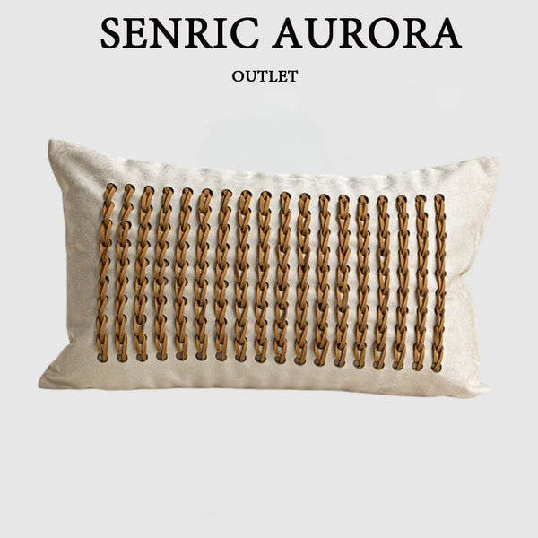 Housse de Coussin Caramel Tissée Chaîne Format Lombaire