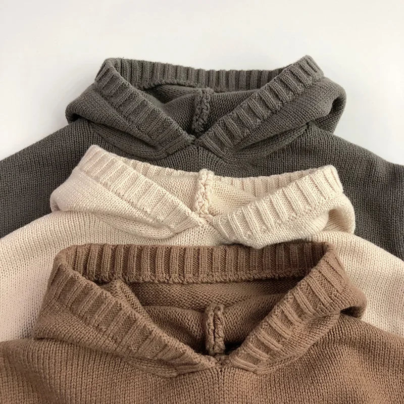Sweat à Capuche Tricoté Enfant avec Poche
