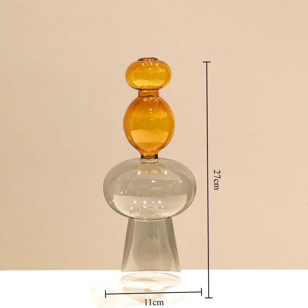 Vase en Verre Coloré Double Paroi - Culture Hydroponique