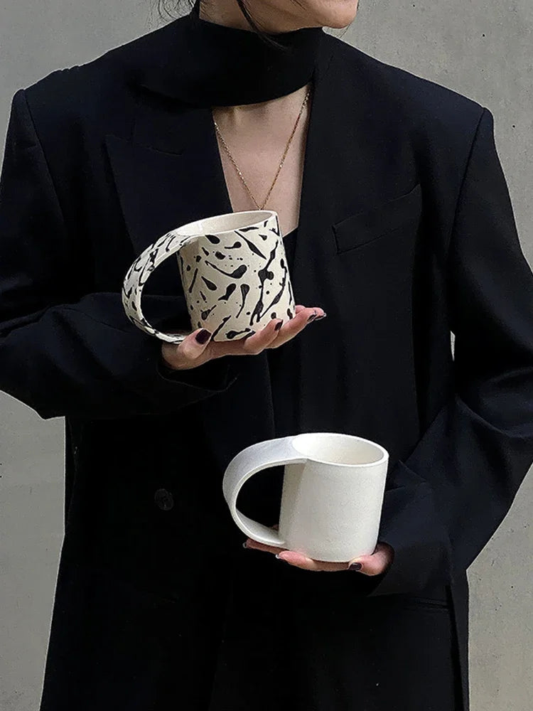 Tasse en Céramique Mouchetée Style Rétro