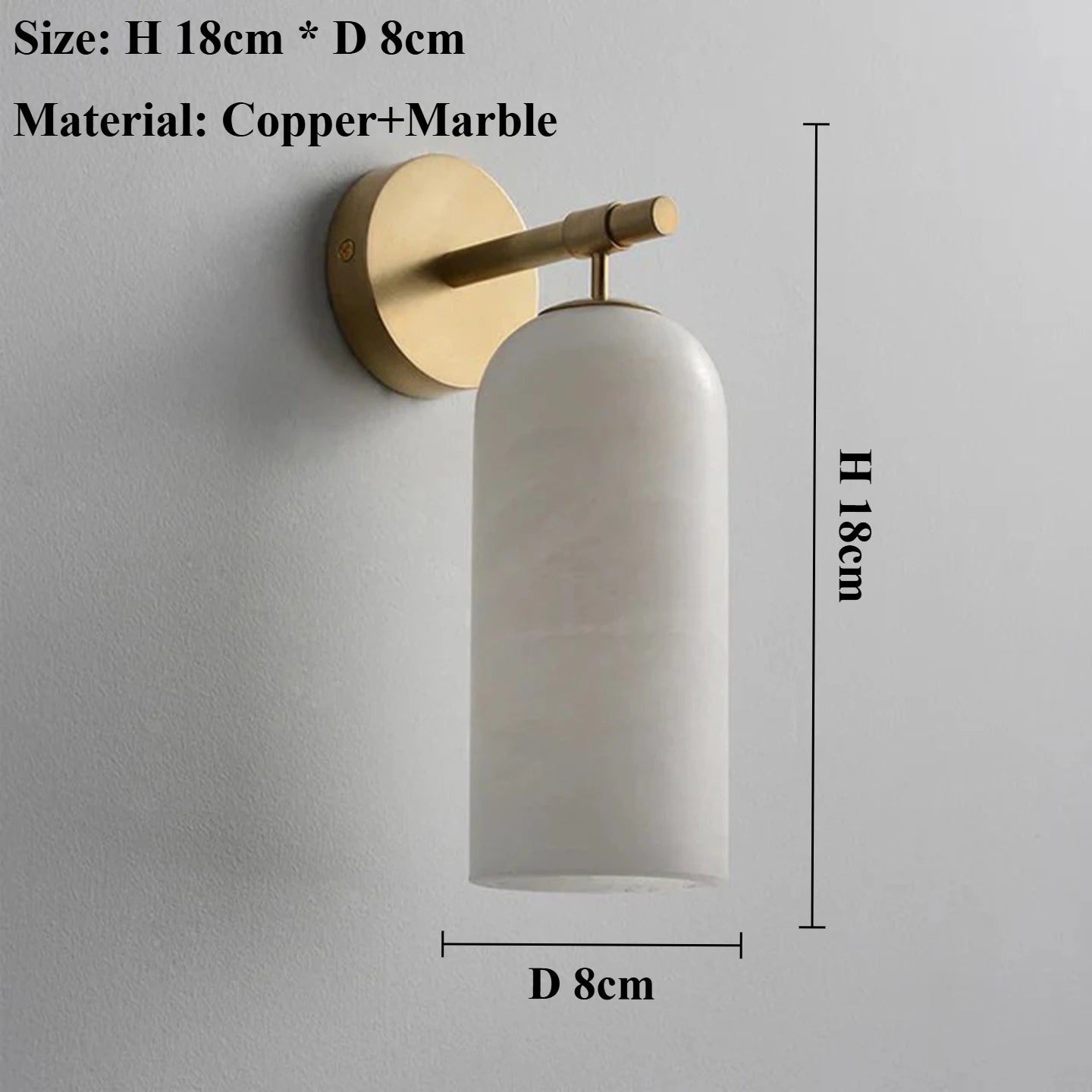 Applique Murale Marbre Espagnol Tout Cuivre Minimaliste