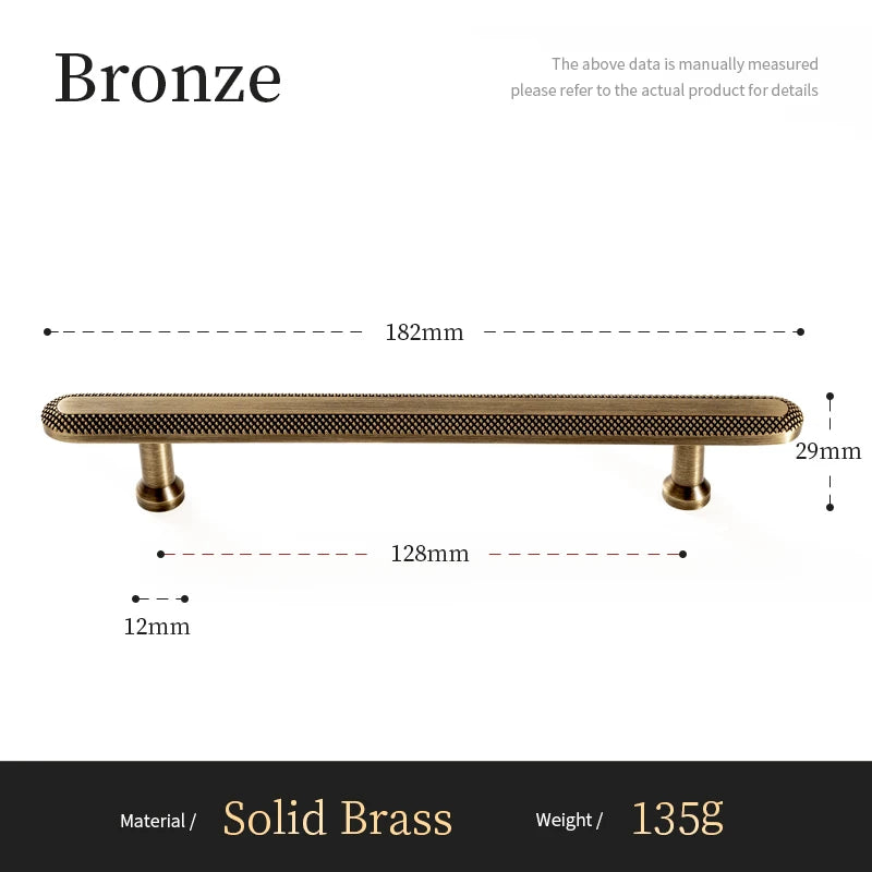 Knurled Brass Handle – Antique T-Bar Drawer Knob