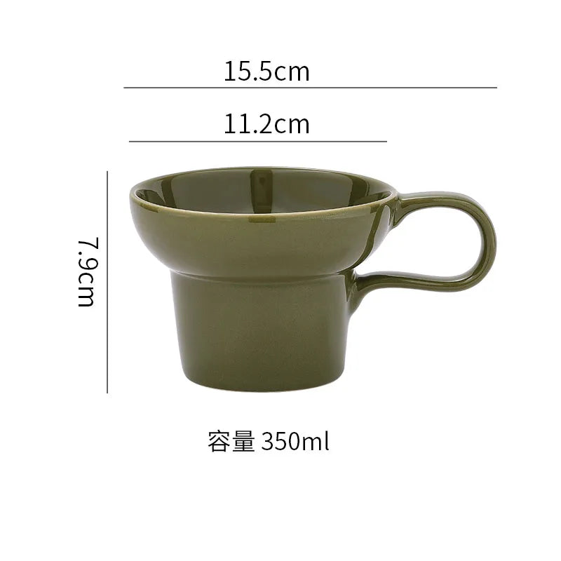 Tasse en Céramique Anse Créative Forme Irrégulière