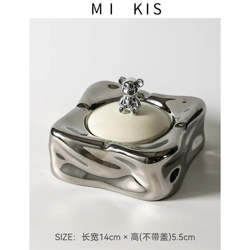 Ceramic Ashtray – Anti-Ash Design, Living Room Decor