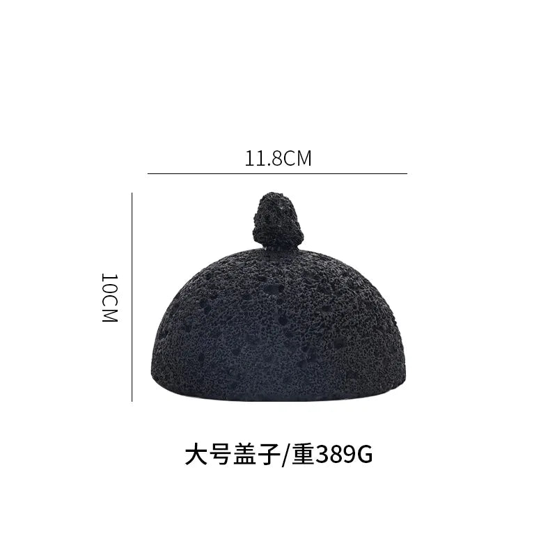 Assiette en Pierre Volcanique Style Japonais pour Sushi