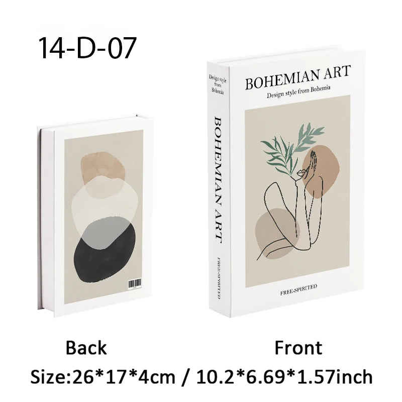 Faux Livres Décoratifs Boîte de Rangement Style Bauhaus