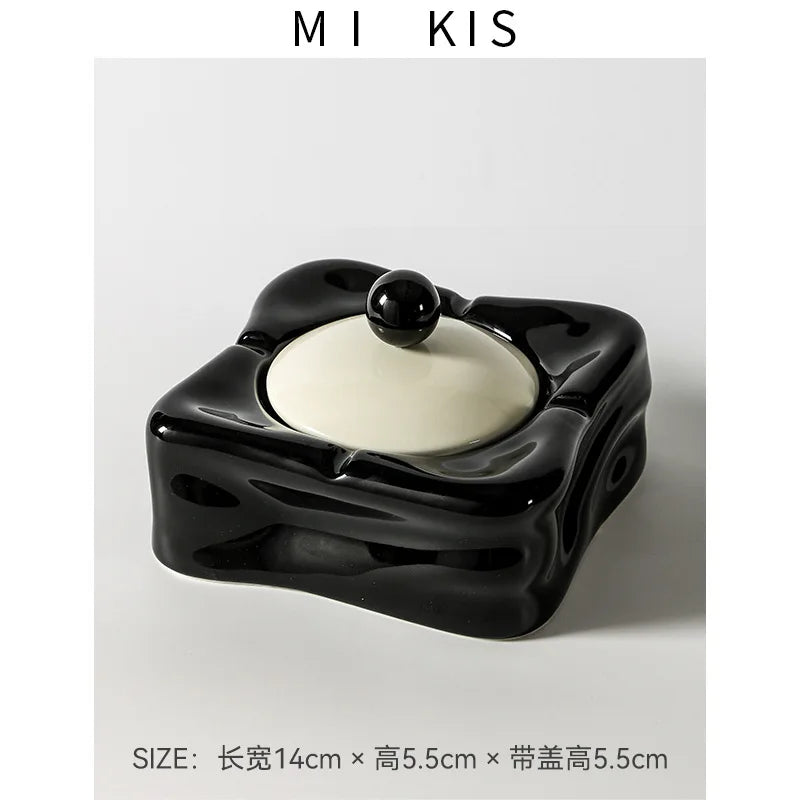 Ceramic Ashtray – Anti-Ash Design, Living Room Decor