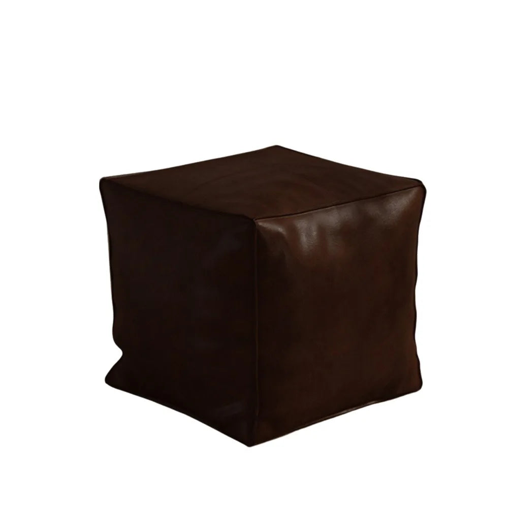 Pouf de Rangement en Cuir PU - Style Nordique Empilable