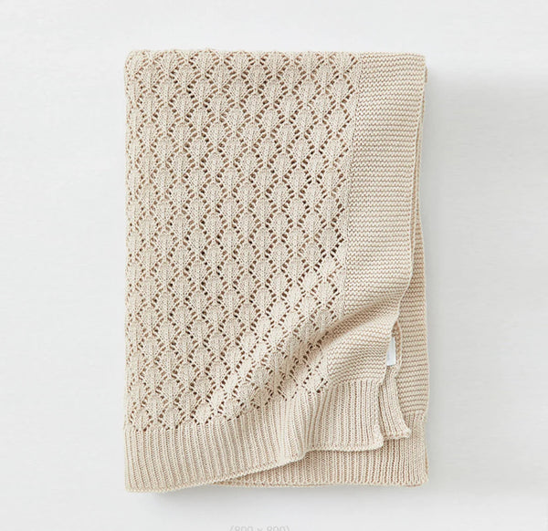 Plaid Nordique en Coton Tricoté