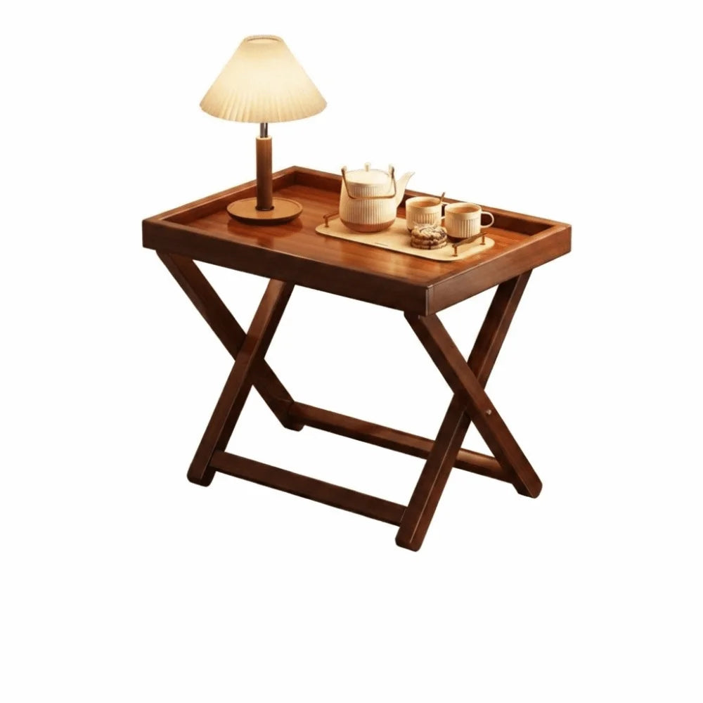 Table Basse Pliante Bois Base Robuste Compacte
