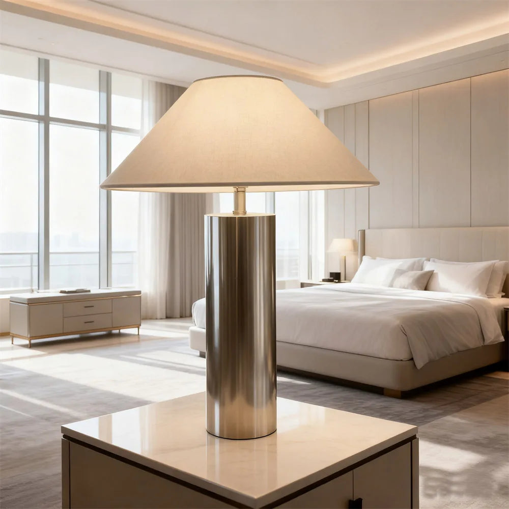 Lampadaire Design Chapeau Bambou - Acier Inoxydable